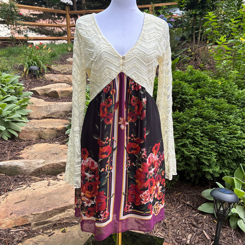 70s style boho bell sleeve dress