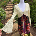 70s style boho bell sleeve dress