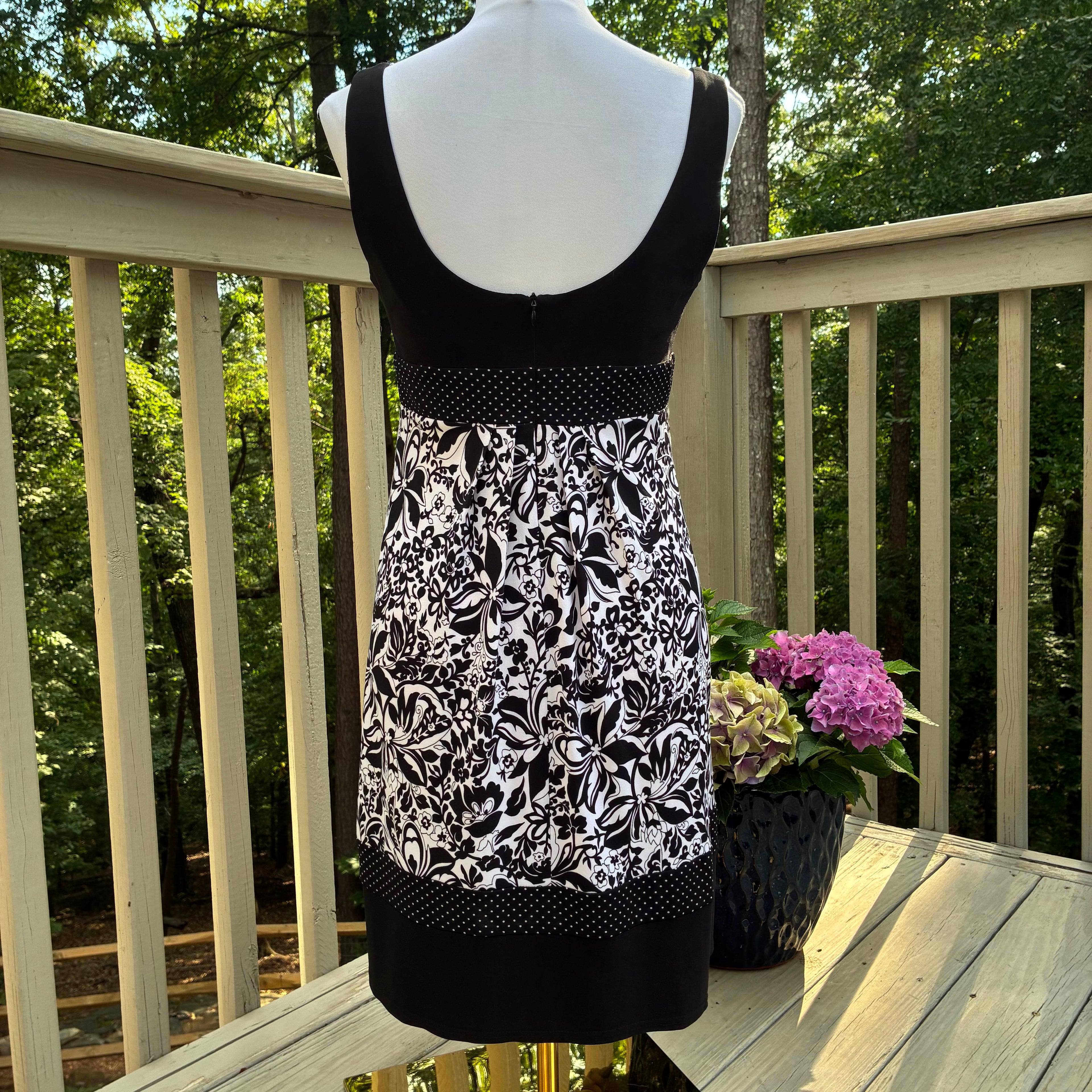 Vintage 90s polka dot floral summer dress